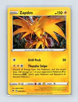 Zapdos (Cosmos Holo) 048/185 Holo Miscellaneous Cards & Products Pokemon LP - Image 1