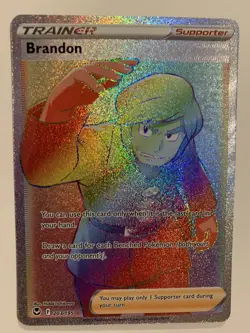 POKEMON Card - Brandon 203/195 - Secret Art - Silver Tempest - NM - Image 1