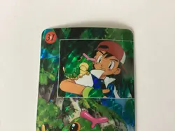 1996 Pokemon Japanese Vending Card Sticker #31 Ash Caterpie Blue Back - Image 3