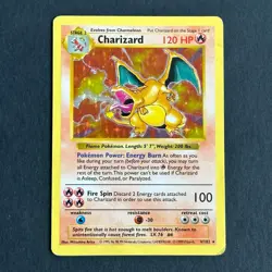Shadowless Charizard 4/102 Base Set Holo Rare Pokemon Card - Image 1