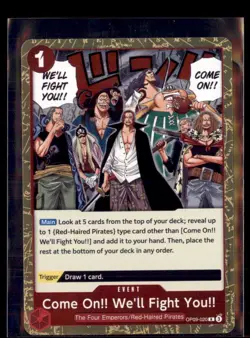 One Piece CCG Come On!! We'll Fight You!! Emperors in the New World 4 card lot - Image 1