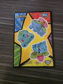 1999 Topps Pokemon - Sticker Puzzle Card - BULBASAUR, IVYSAUR & VENUSAUR - Image 1