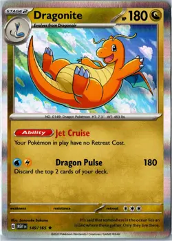 Pokemon Card - Dragonite 151 149/165 2023 Rare Holo Near Mint - Image 1