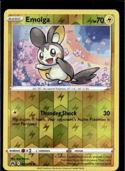 Pokemon Emolga 047/159 Crown Zenith Reverse Holo Common 2 Card Lot - Image 1