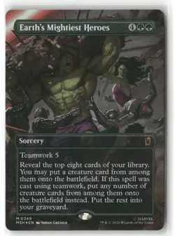 Earth's Mightiest Heroes (Borderless) 349 Marvel Super Heroes Magic: Foil NM - Image 1