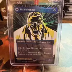 MTG Marvel Super Heroes Bruce Banner Borderless Comic 0390 Foil - Image 1