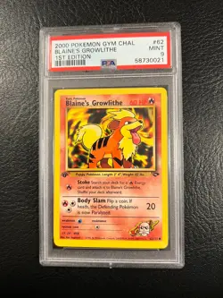 Pokemon Gym Challenge #62 - Blaine's Growlithe - MINT - 1st Edition - PSA 9! - Image 2