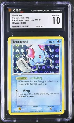 CGC 10 Tentacool 2004 EX Hidden Legends 77/101 Reverse Holo Pokemon Card - Image 1