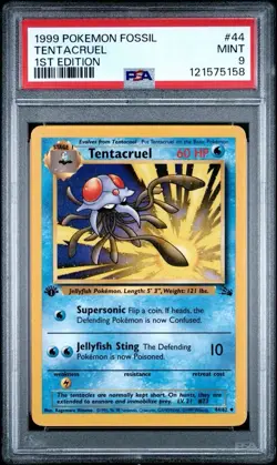 1999 Pokemon 1st Edition Fossil # 44 Tentacruel PSA 9 Card MINT! Trusted Seller! - Image 1