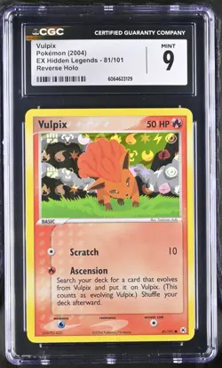 CGC 9 MINT Vulpix 2004 EX Hidden Legends 81/101 Reverse Holo Pokemon Card - Image 1