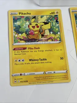 Pokemon TCG Lost Origin Pikachu Card 052/196 Regular Common - Image 3
