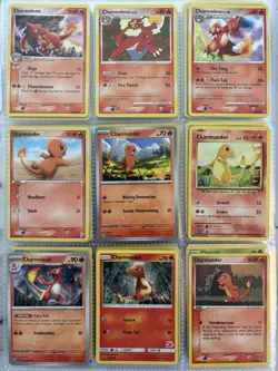 Pokemon Card Species Set Lot - 9x Unique Cards / Charmander Family 4 - Image 1