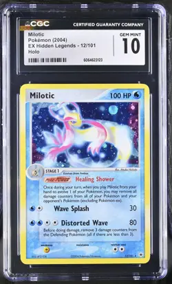 CGC 10 GEM MINT Milotic 2004 EX Hidden Legends 12/101 Holo SWIRL Pokemon Card - Image 1