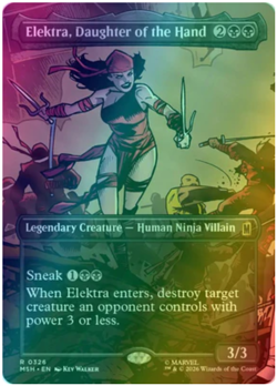 Elektra, Daughter of the Hand (0326) - Foil - Borderless Marvel Super Heroes - Image 1