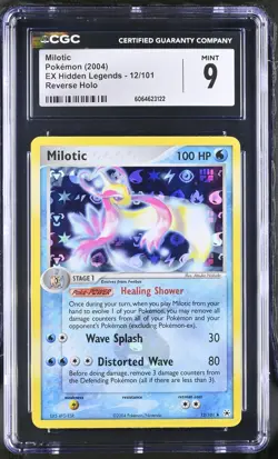 CGC 9 MINT Milotic 2004 EX Hidden Legends 12/101 Reverse Holo Pokemon Card - Image 1