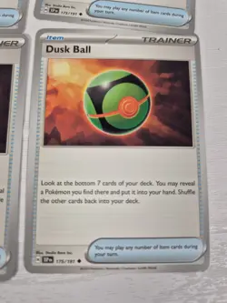 4 x Dusk Ball 175/191 Trainer Surging Sparks Playset Pokemon - Image 2