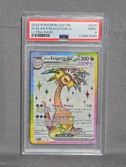 2024 Pokemon Surging Sparks Alolan Exeggutor EX Card Ultra Rare Mint PSA 9 - Image 1