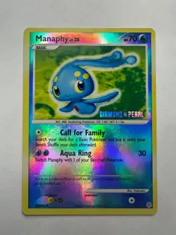 Manaphy 009/130 Diamond & Pearl Burger King Promos Pokemon Reverse Holo NM/LP - Image 1