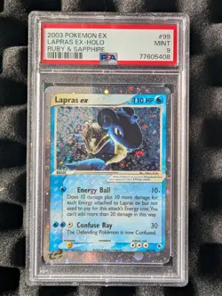 LAPRAS 99 EX HOLO RUBY & SAPPHIRE POKEMON 2003 EX-HOLO PSA 9 MINT - Image 1