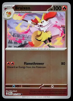 Braixen Common Reverse Holo Chaos Rising ME04 012/086 Pokemon NM 2026 - Image 1