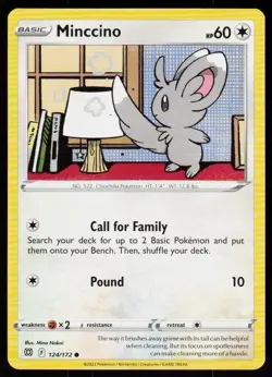 Minccino 124/172 Common Brilliant Stars Pokemon Near Mint - Image 1