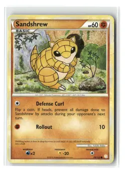Sandshrew Common HeartGold & SoulSilver 79/123 Pokemon Lightly Played - Image 1