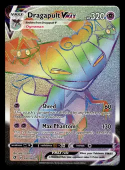 Pokemon TCG SWSH02: Rebel Clash #197/192 Dragapult VMAX (Secret) NM - Image 1