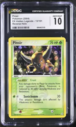 CGC 10 GEM MINT Pinsir 2004 EX Hidden Legends 13/101 Reverse Holo Pokemon Card - Image 1