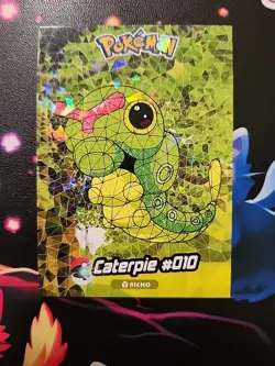 2024 Pokemon Peru Crystal Card Collection #010 Caterpie Cracked Ice - Image 1
