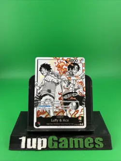 One Piece ST30-001 Luffy Ace Parallel L-P Leader Black White Textured Star - Image 1