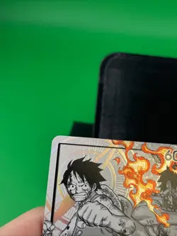 One Piece ST30-001 Luffy Ace Parallel L-P Leader Black White Textured Star - Image 3