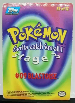 RARE Blastoise #09 E9 OF 12 - Pokemon Topps TV Animation Trading Card FREE SHIPP - Image 2