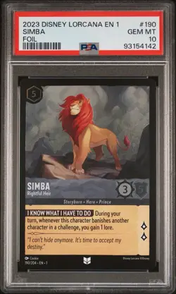 2023 Disney Lorcana EN1 First Chapter Elsa Aladdin Simba Foil PSA 10 Lot x3 READ - Image 3