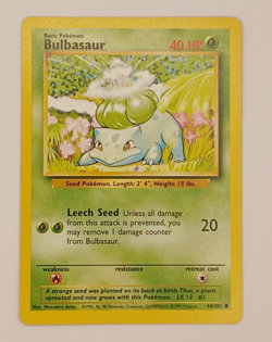 WOTC Pokemon TCG Bulbasaur Base Set 1999 44/102 Regular Unlimited Common - Image 1
