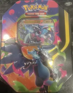 Pokemon TCG Mega Charizard Sealed Tin 2016 English 10+ Cards Box - Image 1