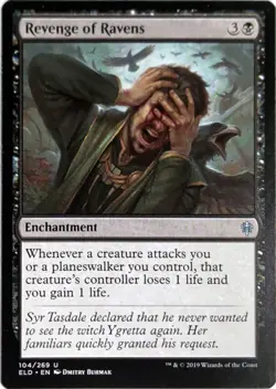 Revenge of Ravens 104 UC Throne of Eldraine Magic: The Gathering NM - Image 1