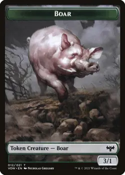 8x Boar Token - NM - Crimson Vow - SPARROW MAGIC mtg - Image 1