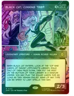 Black Cat, Cunning Thief - Foil - Borderless Marvel's Spider-Man MTG - Image 1