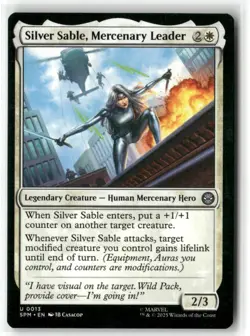 Silver Sable, Mercenary Leader MTG Magic NM Spider-Man Regular - Image 1
