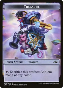4x Treasure Token #013 - NM - Unfinity - SPARROW MAGIC mtg - Image 1