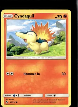 Pokemon Cyndaquil 40/214 Lost Thunder Non Holo Common 2 Card Lot - Image 1