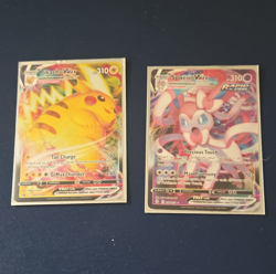 Pokemon TCG Pikachu VMAX SWSH286 & Sylveon VMAX 175/203 Holo Promo 2-Card Lot - Image 1