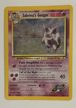 Pokemon Gym Heroes Sabrina's Gengar 14/132 Holo Foil Rare Vintage Card - Image 2