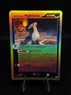 MIGHTYENA Team Magma Vs Team Aqua POKEMON Reverse Holo 2004 Trading Card 37/95 - Image 1