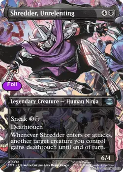 MTG Foil Shredder, Unrelenting (Borderless) Card #210 Teenage Mutant Ninja Tu... - Image 1
