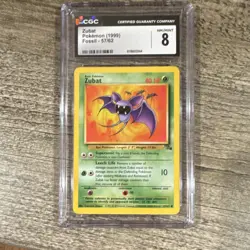 Nintendo CGC 8 Zubat 57/62 Fossil 1999 English Regular Common Pokemon Card - Image 1