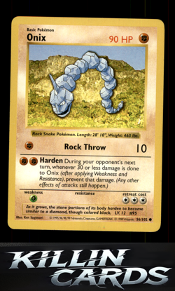 Onix 056/102 Pokemon Common Base Set (Shadowless) Card LP - Image 1