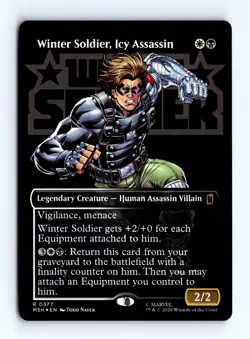 Winter Soldier, Icy Assassin (Borderless Foil) 377 MTG Marvel Super Heroes (MSH) - Image 1