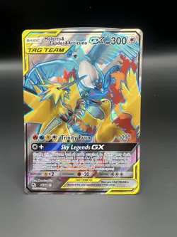 Moltres, Zapdos & Articuno GX (66/68) Hidden Fates Full Art Pokemon Card! - Image 1