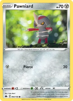Pawniard Crown Zenith #92 Pokemon TCG - Image 1